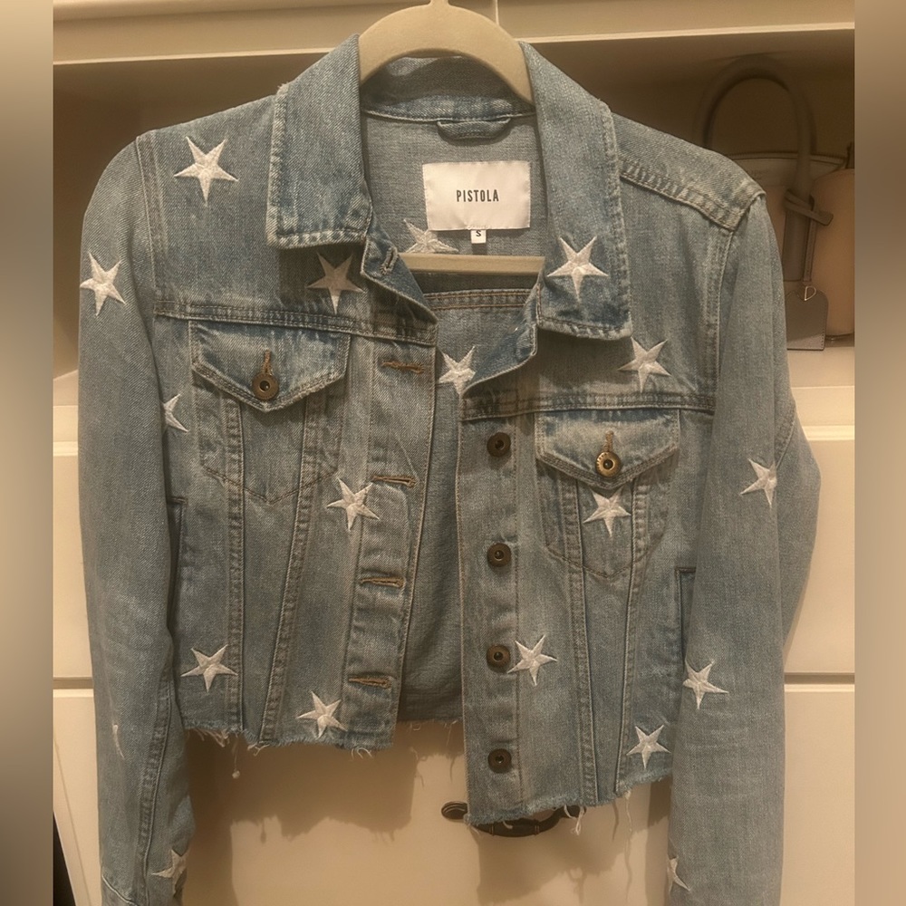 Pistols Star Cropped Denim Jacket